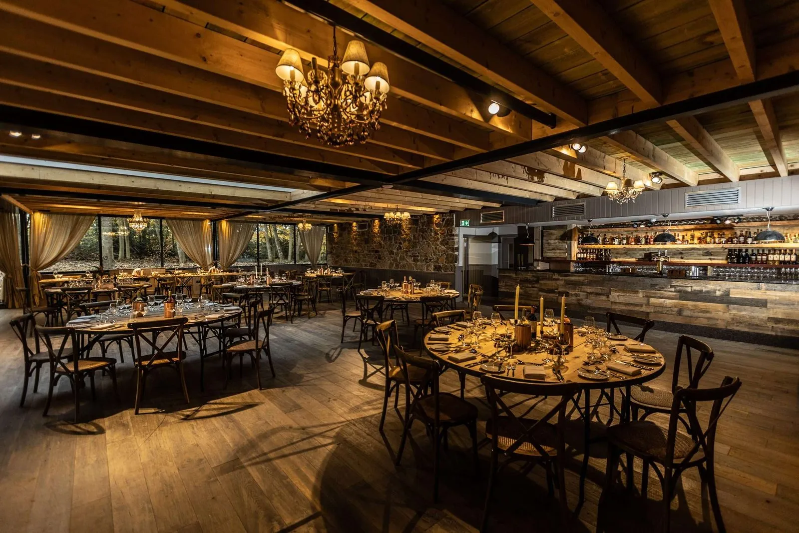 The Woodland Suite at Shortflatt Tower, set for an event.