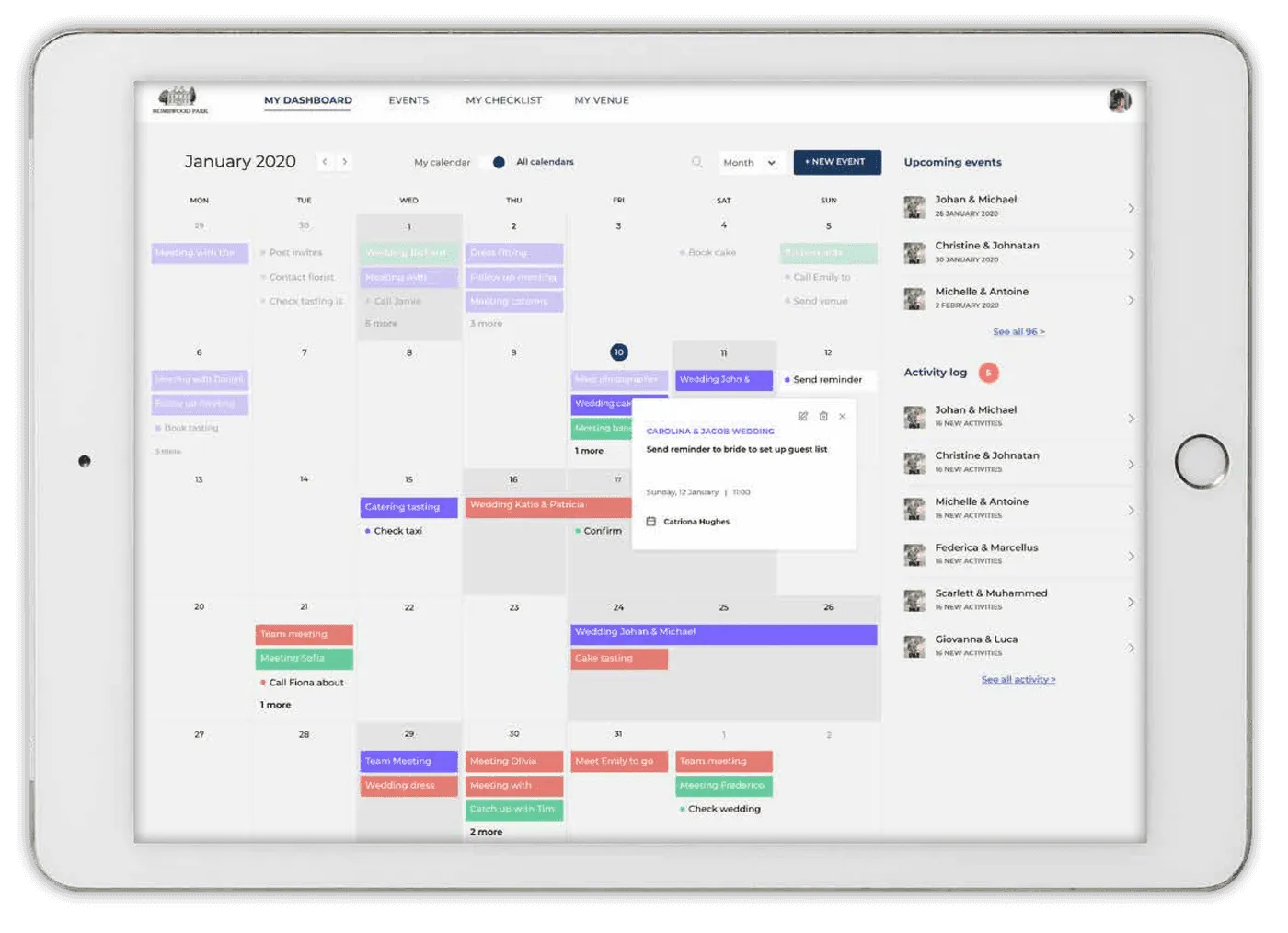 Hostology - Venue Dashboard